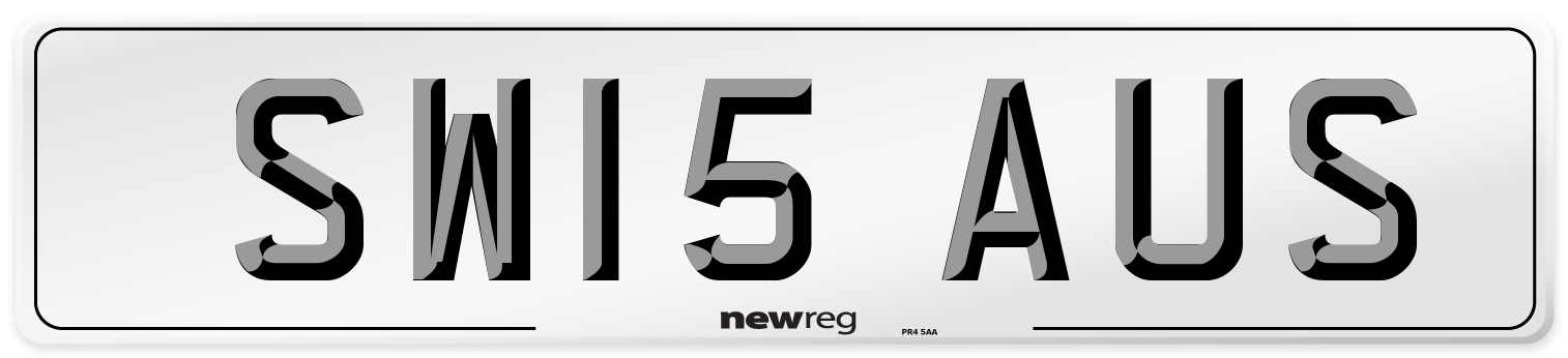 SW15 AUS Number Plate from New Reg
